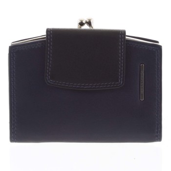 Luxusní dámská kožená peněženka modro černá - Bellugio Armi