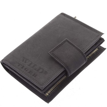 Kožená peněženka černá - WILD Tiger