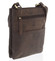 Pánská kožená crossbody taška tmavě hnědá - WILD Graison