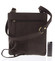 Pánská kožená crossbody taška tmavě hnědá - WILD Graison
