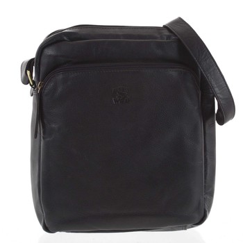 Pánská kožená crossbody taška černá - WILD Jesualdo