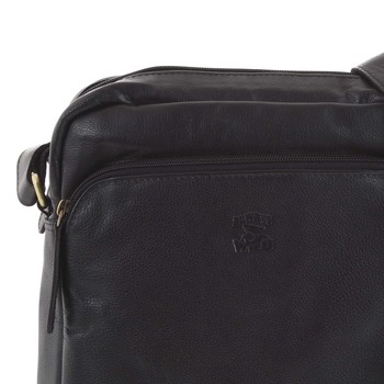 Pánská kožená crossbody taška černá - WILD Jesualdo