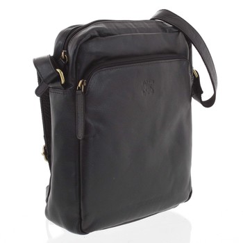 Pánská kožená crossbody taška černá - WILD Jesualdo