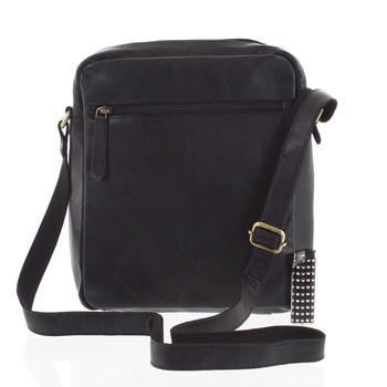 Pánská kožená crossbody taška černá - WILD Jesualdo