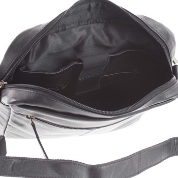 Pánská kožená crossbody taška černá - WILD Jesualdo