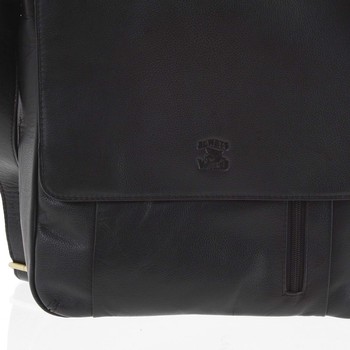 Pánská kožená taška přes rameno černá - WILD Ademar