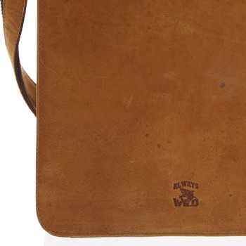 Pánská kožená crossbody taška koňaková - WILD Hanameel