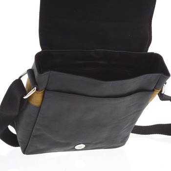 Pánská kožená crossbody taška černá - WILD Keven 