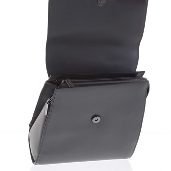 Dámský pevný moderní kožený batoh tmavě šedý - Hexagona Zoelane