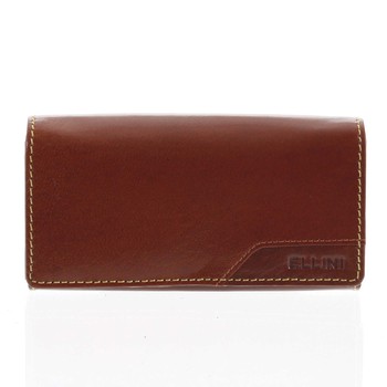 Praktická dámská větší hnědá kožená peněženka - Ellini Patia