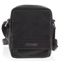 Černá luxusní pánská kožená crossbody brašna - SendiDesign Khalil