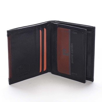 Malá pánská kožená peněženka černá - Pierre Cardin Mambu Rosso