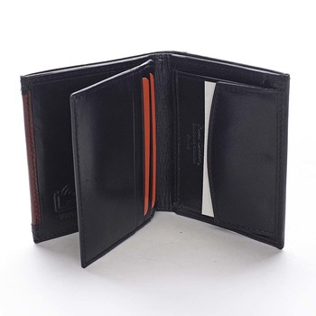 Malá pánská kožená peněženka černá - Pierre Cardin Mambu Rosso