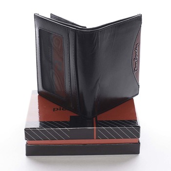 Malá pánská kožená peněženka černá - Pierre Cardin Mambu Rosso