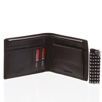 Pánská kožená peněženka tmavě hnědá - Pierre Cardin Lenz