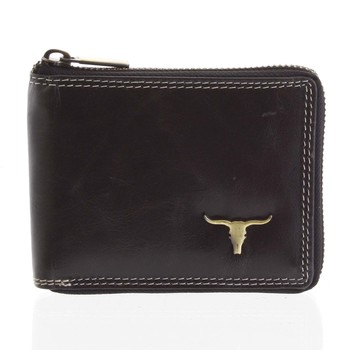 Módní pánská kožená peněženka na zip černá - BUFFALO Reymundo