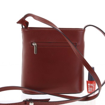 Dámská kožená crossbody kabelka červená - ItalY Cora Dark