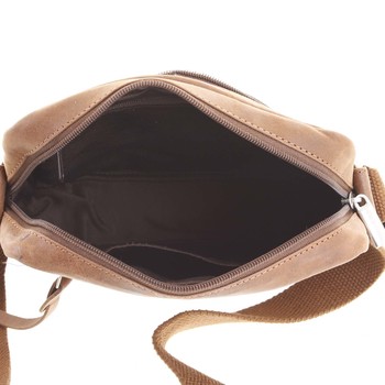 Pánská kožená crossbody taška světle hnědá - WILD Nooy 