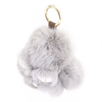 Chlupatý přívěsek šedý - Rabbit 03