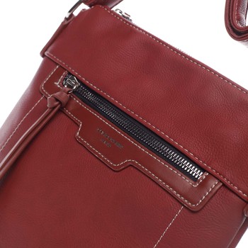 Dámská crossbody kabelka tmavě červená - David Jones Rhona 