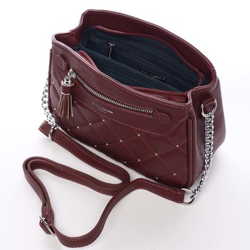 Dámská crossbody kabelka vínová - David Jones Tonight