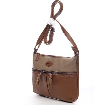 Dámská crossbody kabelka hnědá - David Jones Lucinda