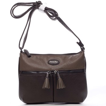 Dámská crossbody kabelka tmavě hnědá - David Jones Lucinda