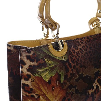 Originální dámská kožená kabelka podzimní žlutá - ItalY Mattie