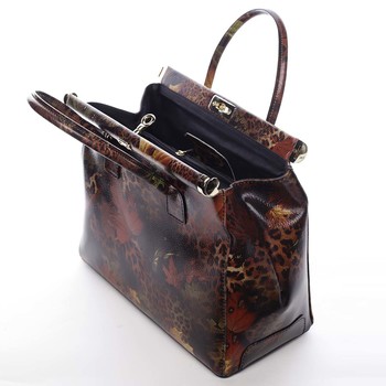 Módní originální dámská kožená kabelka do ruky podzimní - ItalY Hila