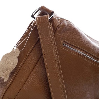 Dámská kožená crossbody kabelka světle hnědá - ItalY Bandit