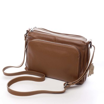 Dámská kožená crossbody kabelka světle hnědá - ItalY Bandit