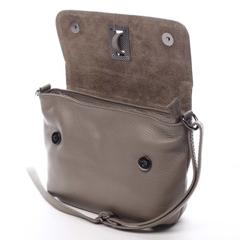 Dámská kožená crossbody kabelka taupe - ItalY Porta