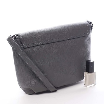 Dámská kožená crossbody kabelka šedá - ItalY Porta