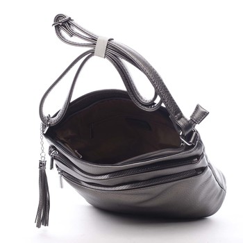 Luxusní menší dámská crossbody kabelka stříbrná - Silvia Rosa Angela