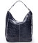 Velká kožená dámská kabelka modrá - ItalY Celinda