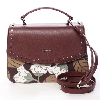 Dámská kabelka do ruky vínová - David Jones Floral