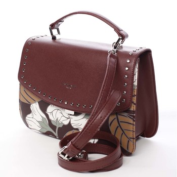 Dámská kabelka do ruky vínová - David Jones Floral