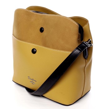 Dámská originální crossbody kabelka žlutá - David Jones Maud