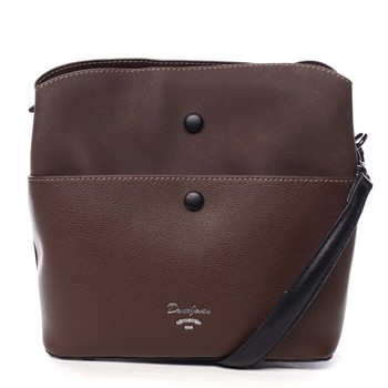 Dámská originální crossbody kabelka tmavě hnědá - David Jones Maud