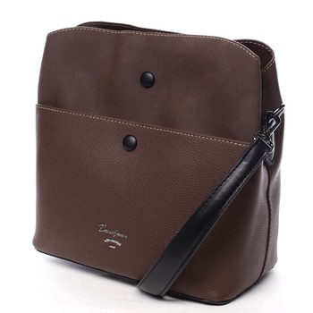 Dámská originální crossbody kabelka tmavě hnědá - David Jones Maud