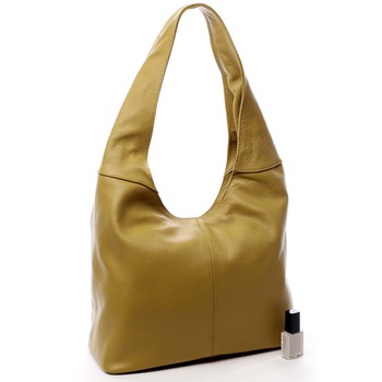 Dámská kožená kabelka přes rameno tmavě žlutá - ItalY SkyFull