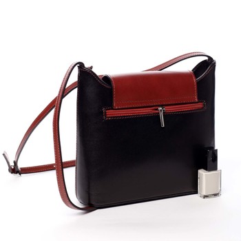 Dámská kožená crossbody kabelka černo červená - ItalY Misty
