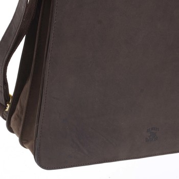 Pánská kožená taška tmavě hnědá- WILD Version