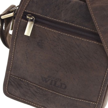 Pánská kožená taška na doklady tmavě hnědá - WILD Groove