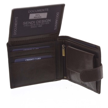 Pánská kožená peněženka tmavě hnědá - SendiDesign Mheo