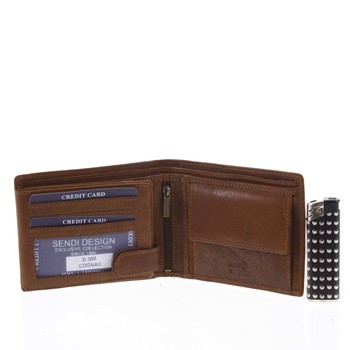 Pánská kožená peněženka světle hnědá - SendiDesign Maty