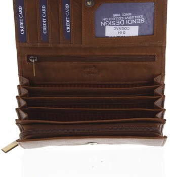 Dámská kožená peněženka světle hnědá - SendiDesign Zimbie