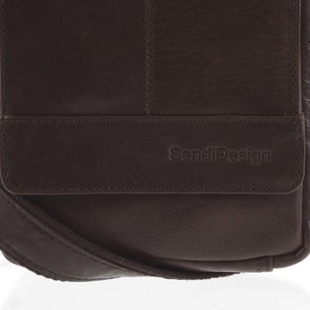 Pánská kožená crossbody taška na doklady tmavě hnědá - SendiDesign Niall