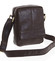 Pánská kožená crossbody taška na doklady tmavě hnědá - SendiDesign Niall