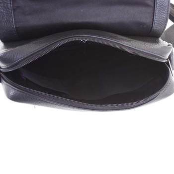 Černá střední pánská kožená taška - WILD Amoro